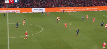 半场：霍芬海姆1-0美因茨，奥尔森自摆乌龙，两队仅2射正